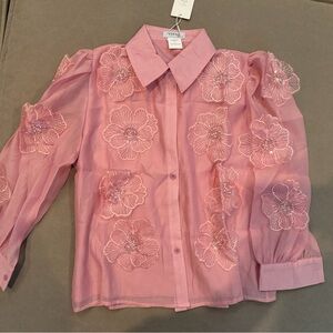 ViVI Pink Embroidered Blouse